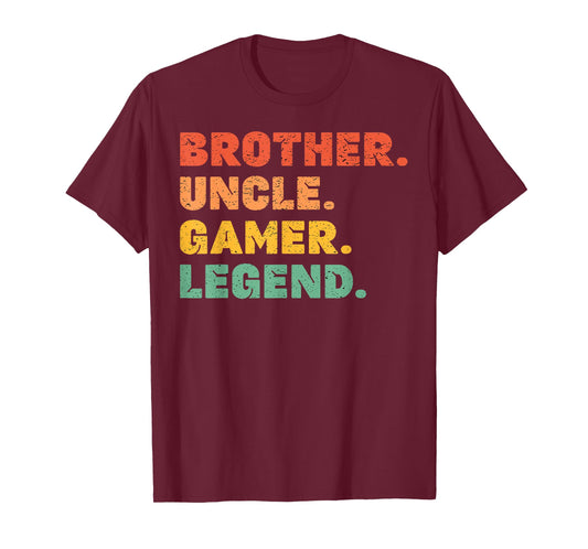 Funny Gamer Brother Uncle Gaming Legend Vintage Video Game T-Shirt