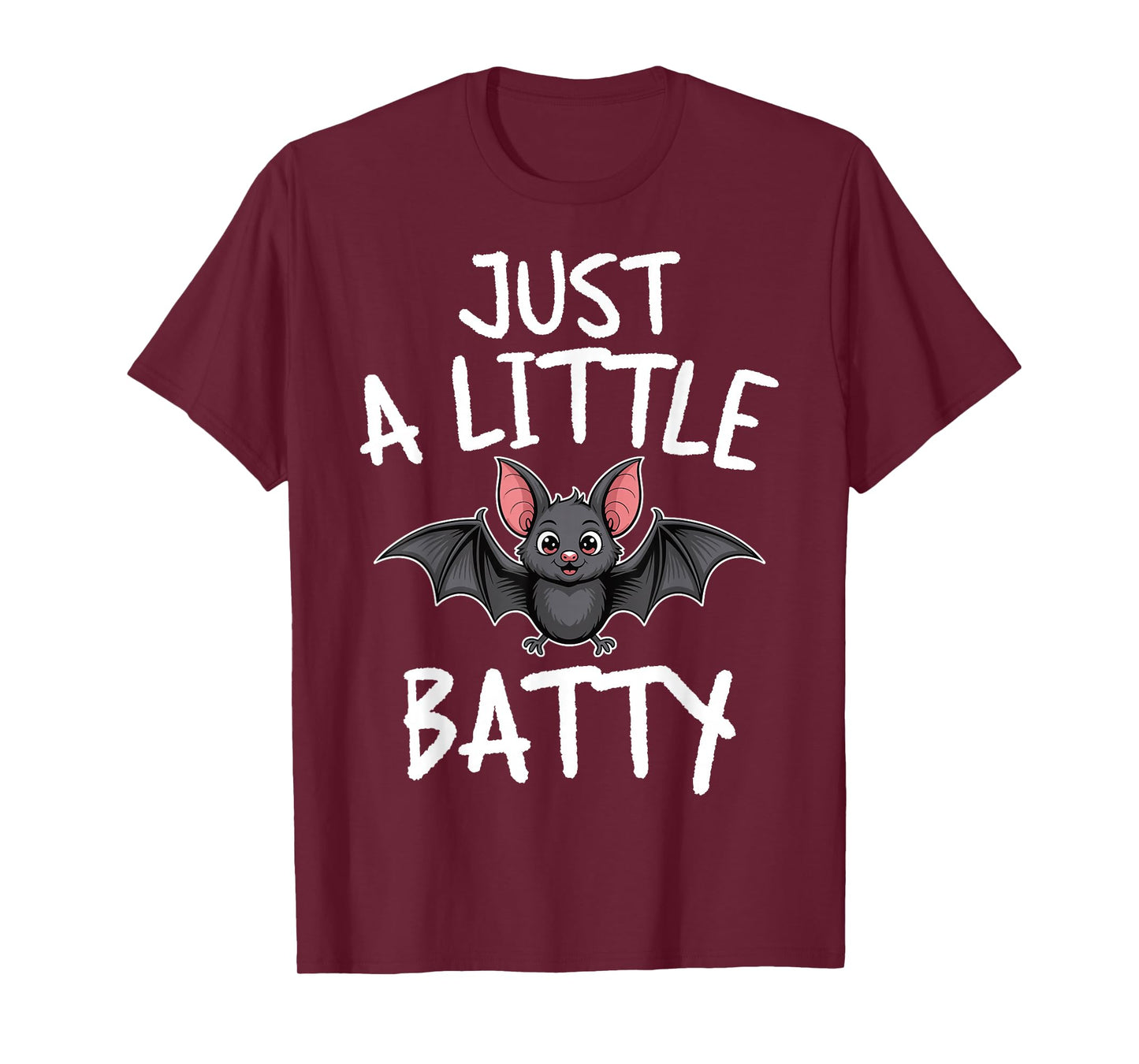 Just A Little Batty Spooky Bat Ghost Pun Halloween Costume T-Shirt