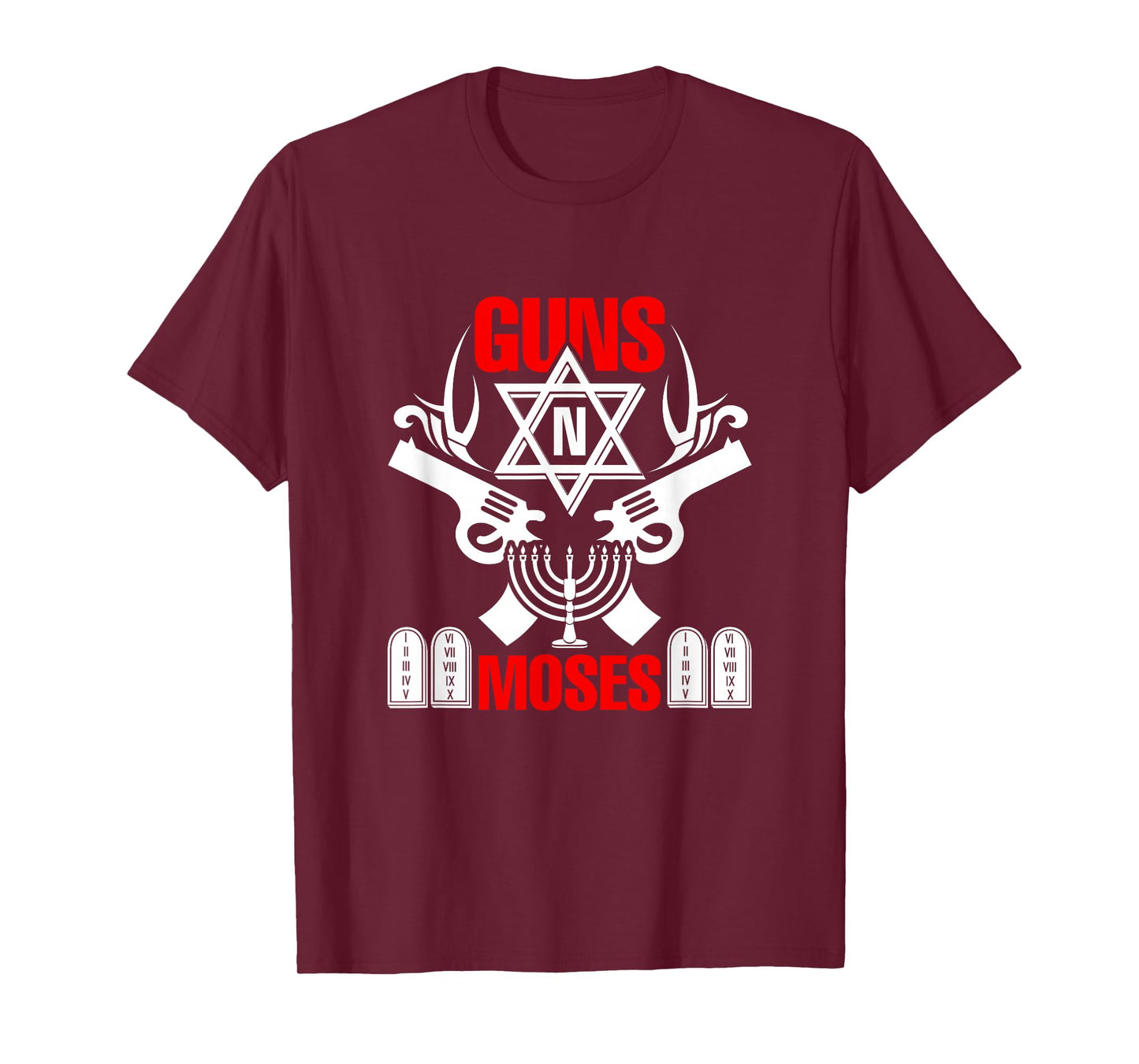 Guns N Moses T-Shirt - Funny Jewish Israeli Army Rock Tee T-Shirt