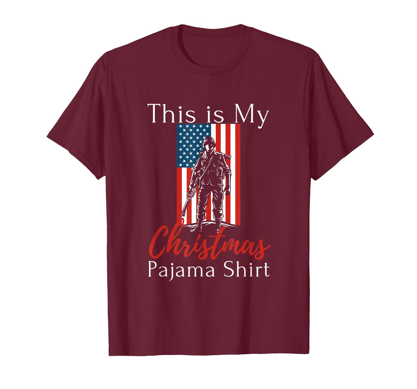This Is My Christmas Pajama American Veteran Soldier USA T-Shirt