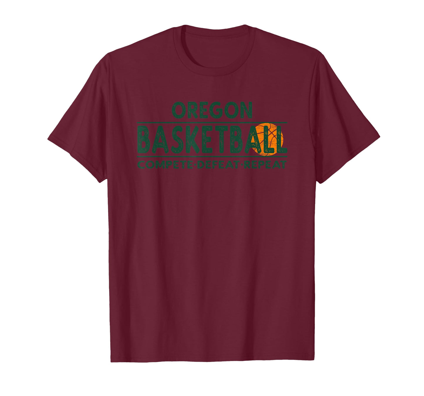 Oregon Basketball Merch - Compete Defeat Repeat T-Shirt