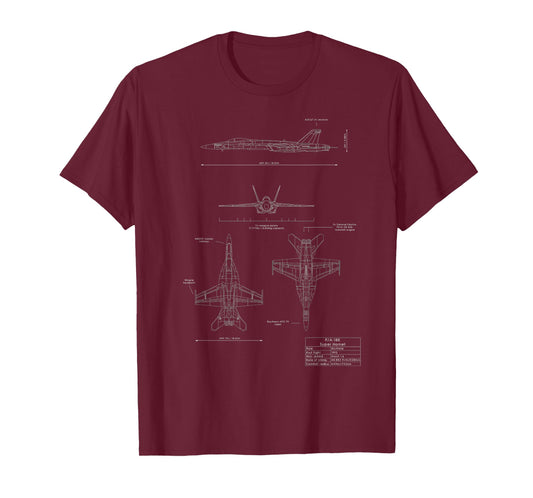 F-18 F/A-18E Super Hornet Jet Airplane T-Shirt