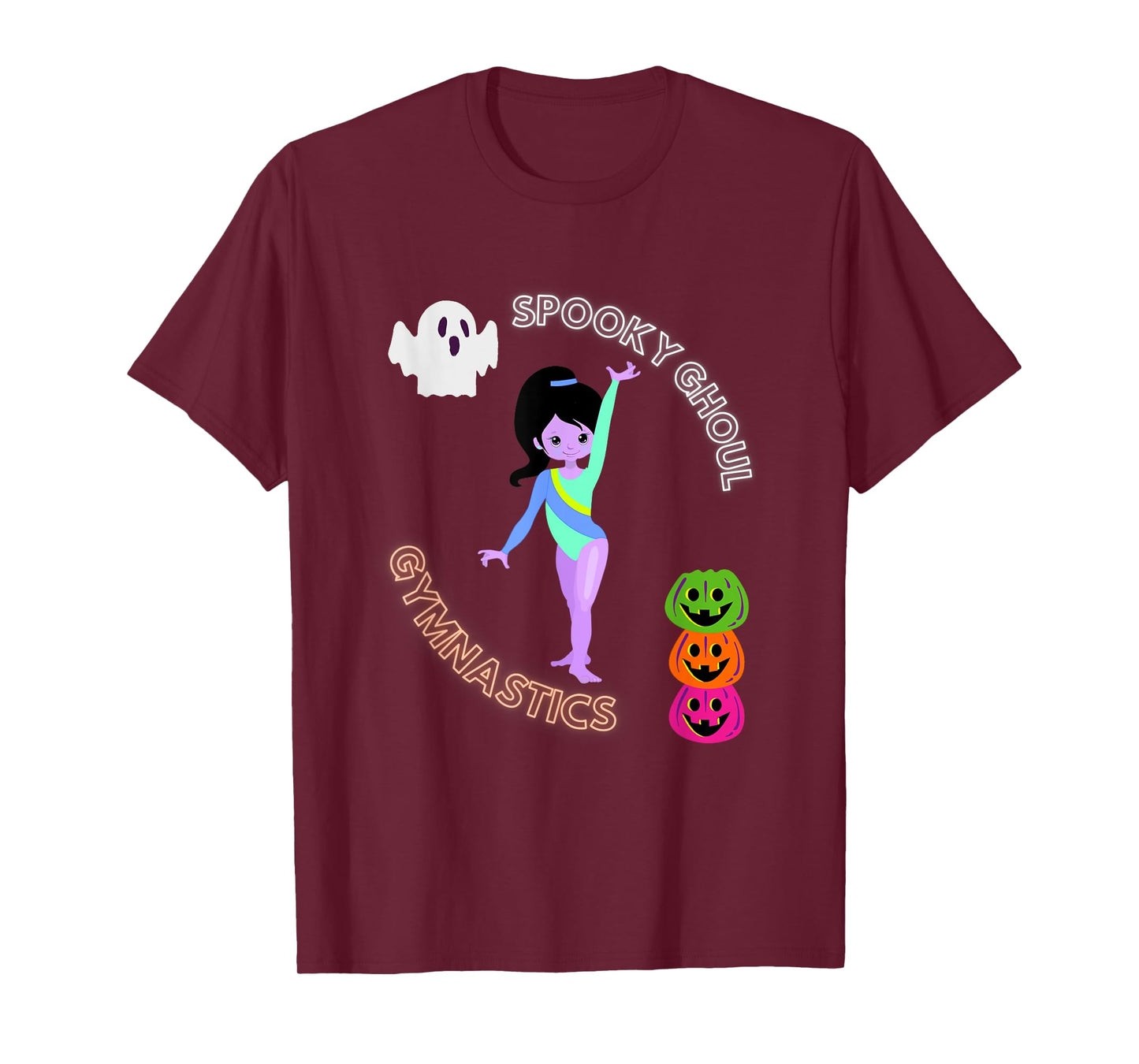 Spooky Ghoul Gymnastics Halloween Gymnast Pumpkin T-Shirt
