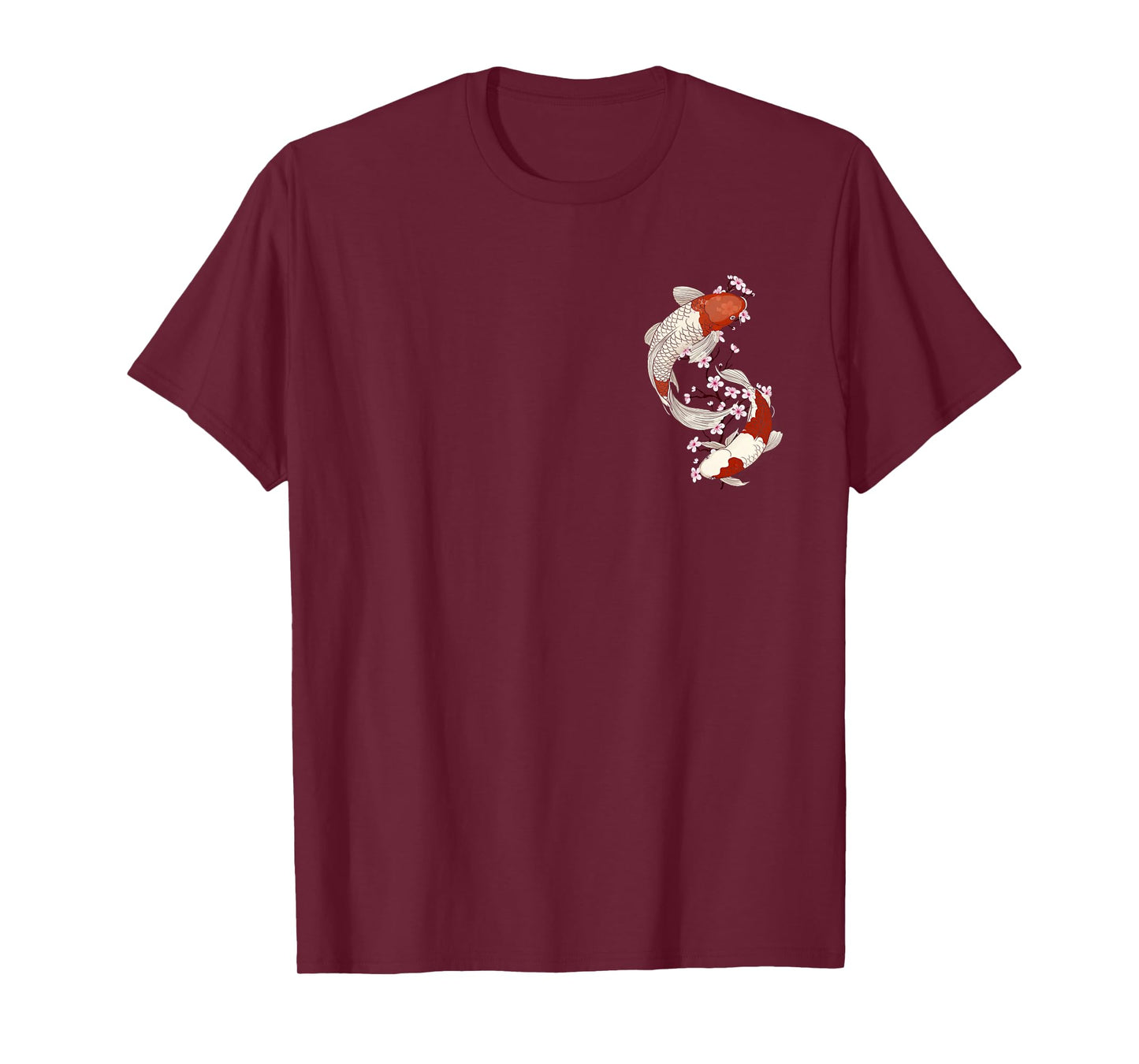 Japanese Koi Fish and Cherry Blossom Floral Art T-Shirt