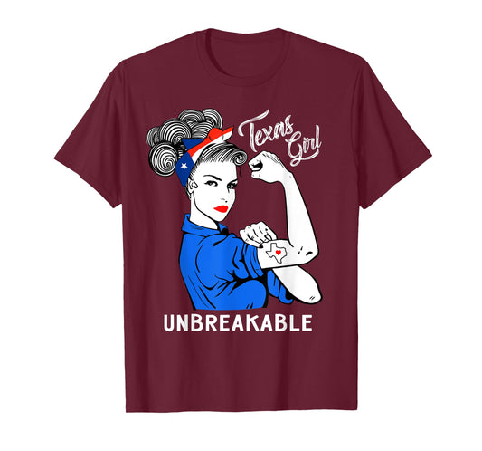 Texas Girl Unbreakable T-Shirt Heritage Texas Flag Gift T-Shirt