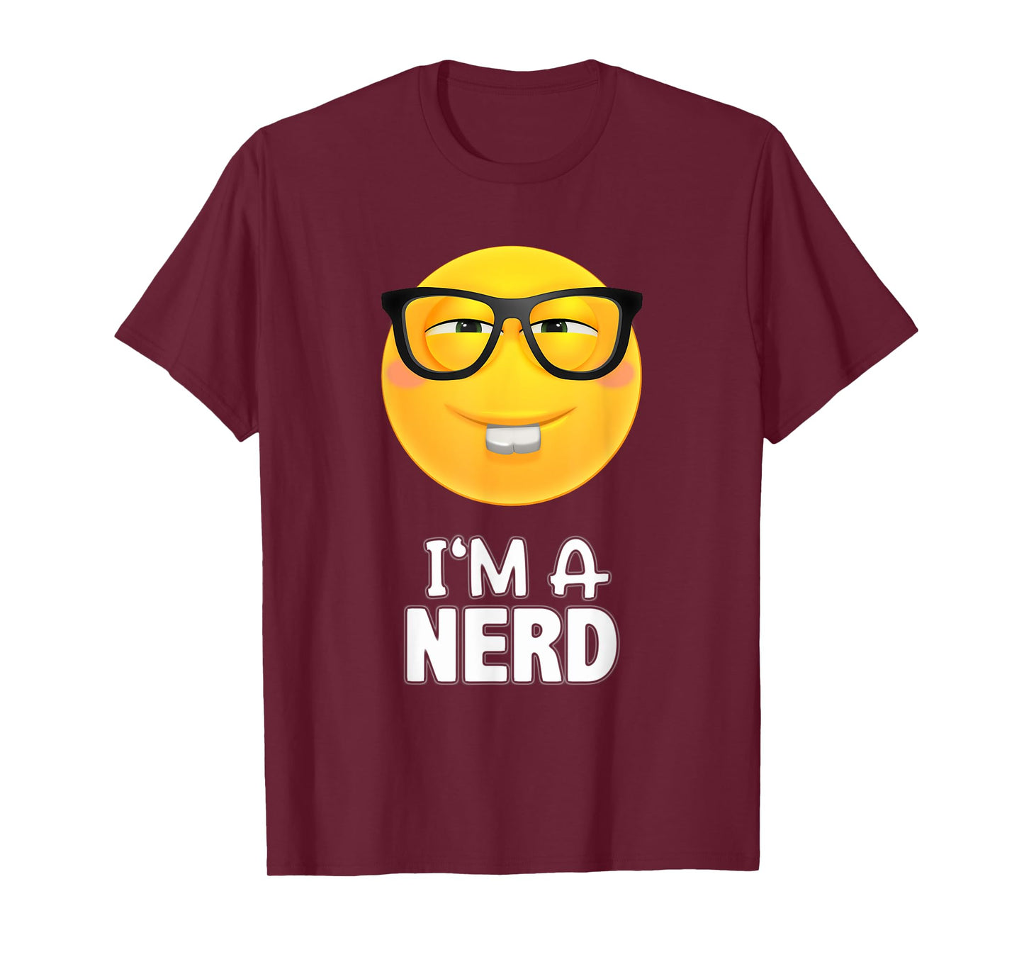 I'm A Nerd Glasses Emoticon SHIRT - Yellow Face Tee T-Shirt