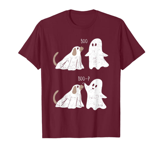 Retro Vintage Boo Boop Ghost And Dog Halloween Funny T-Shirt