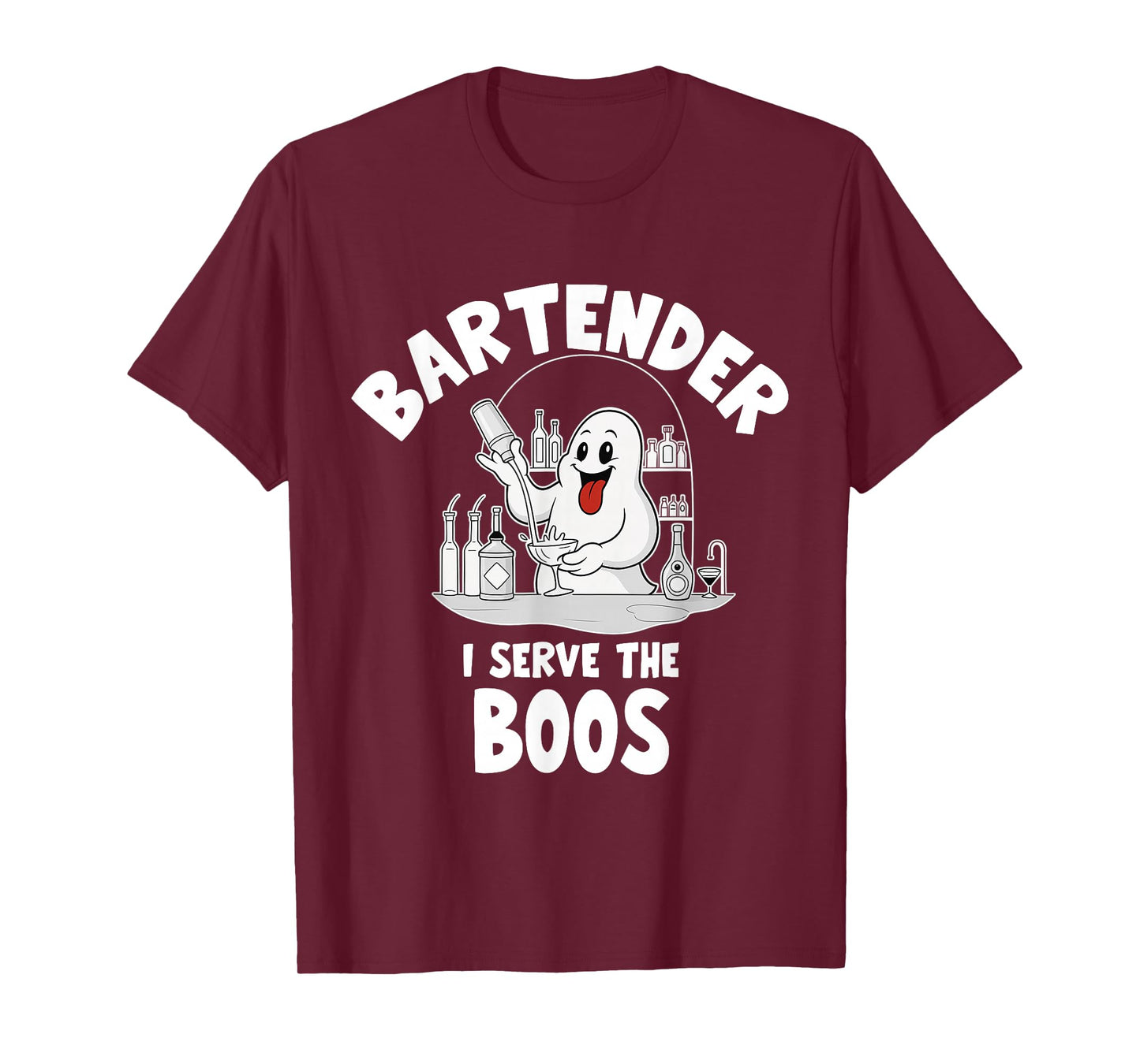 Bartender Halloween Costume I Serve The Boos Men Women T-Shirt