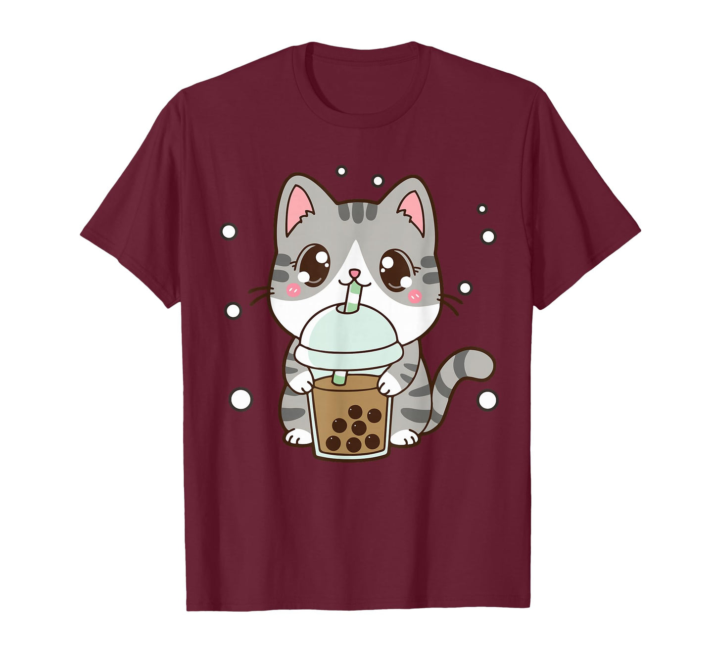 Cat Boba Tea Cat Women Teen Girl Japanese Anime Cute Graphic T-Shirt