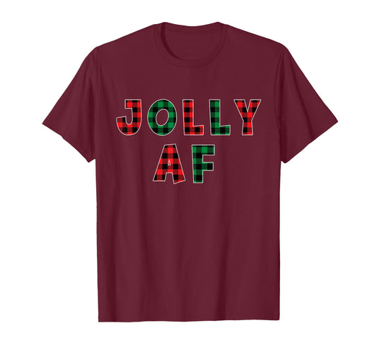 Jolly AF Christmas Buffalo Green Plaid T-Shirt