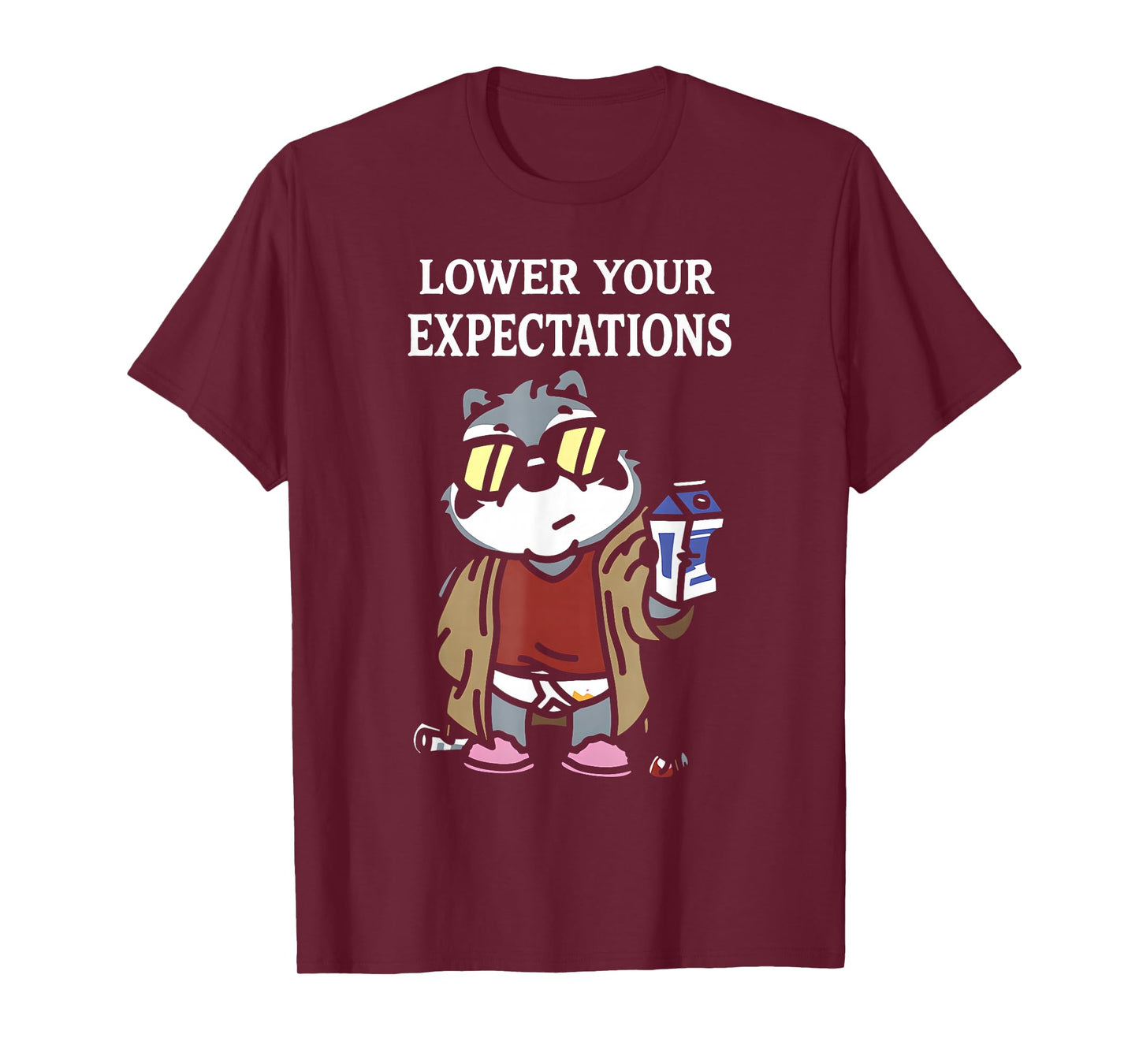 Lower Your Expectations Funny Cartoon Sarcasm T-Shirt