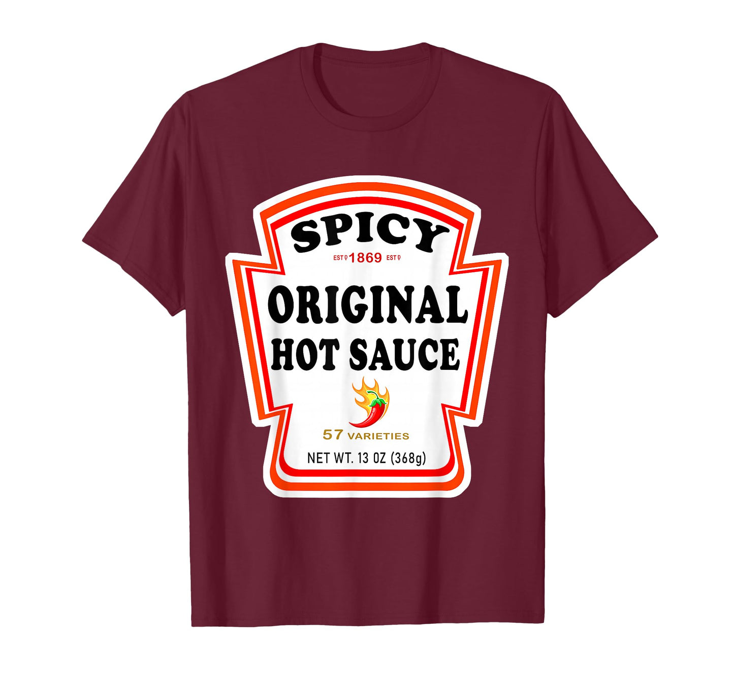 Spicy Chili Sauce Bottle Label Halloween Matching Costume T-Shirt