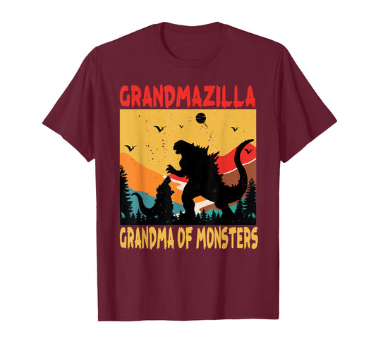 Grandmazilla Grandma Of Monsters Women Halloween Christmas T-Shirt