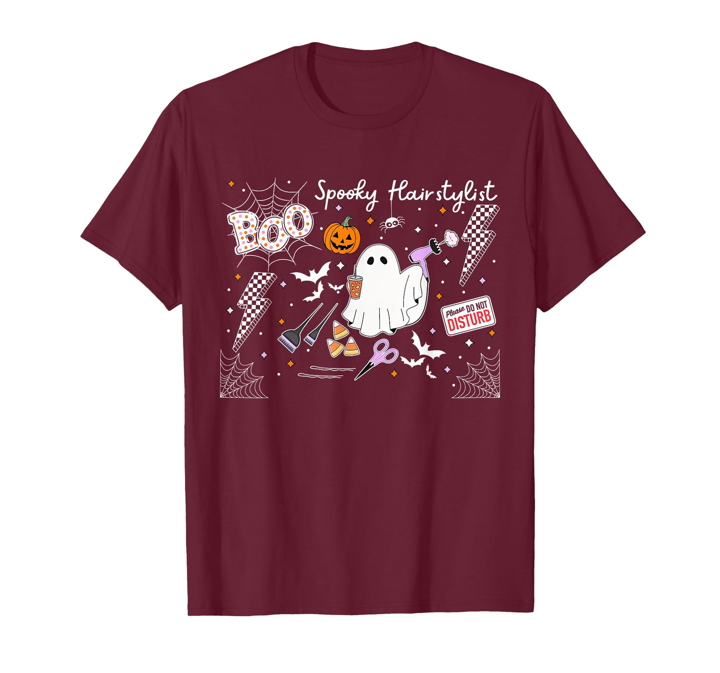 Halloween Hair Stylist Spooky Ghost Cosmetology Salon Fall T-Shirt