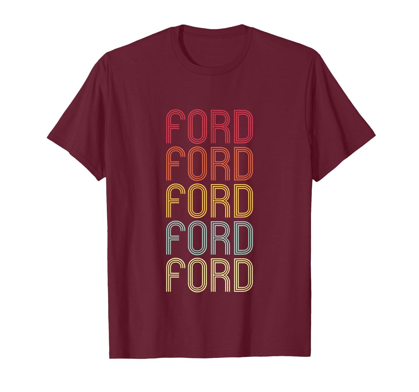 Ford Retro Wordmark Pattern Vintage Personalized 70s T-Shirt