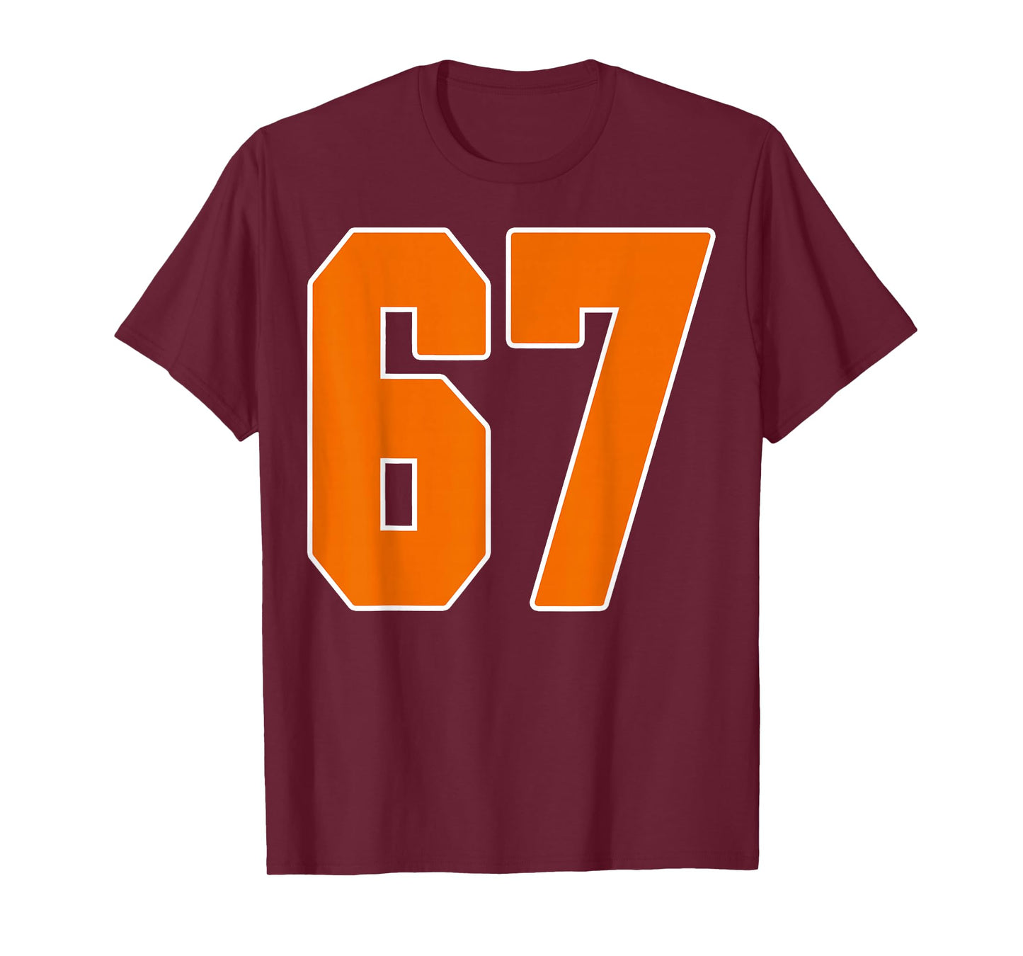 Orange Sports Number 67 Jersey Uniform Player Fan T-Shirt