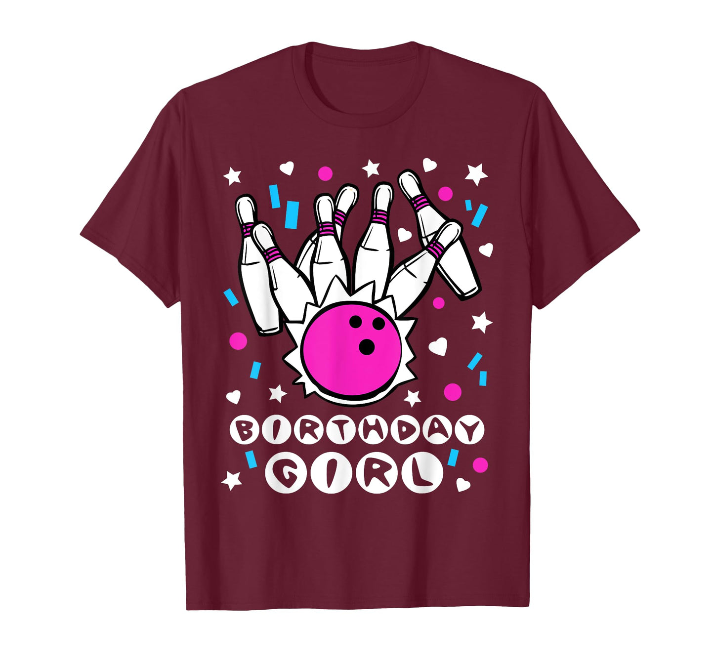 Birthday girl Bowling Party Cool Kids Cute Pins Bowl Gift T-Shirt