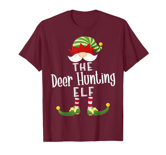 Deer Hunting Elf Group Christmas Funny Pajama Party T-Shirt