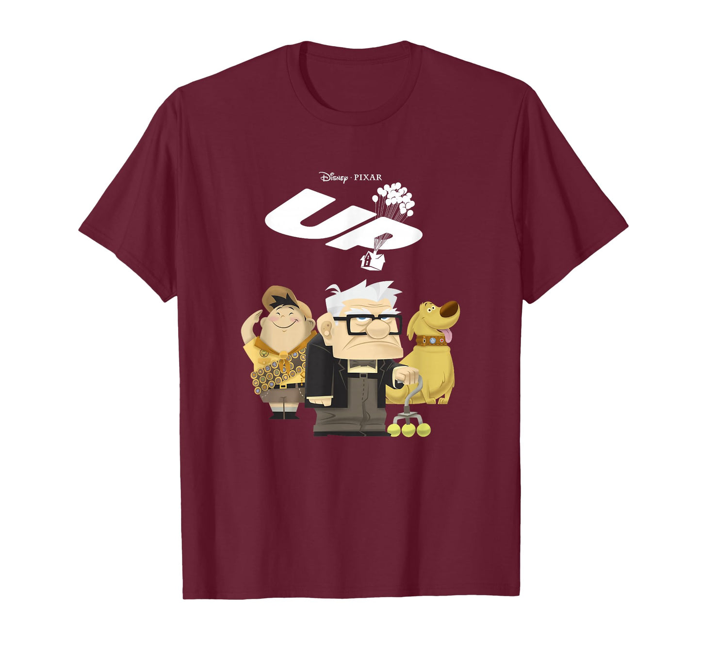 Disney Pixar Up Grumpy Carl With Cheery Russell & Dug T-Shirt