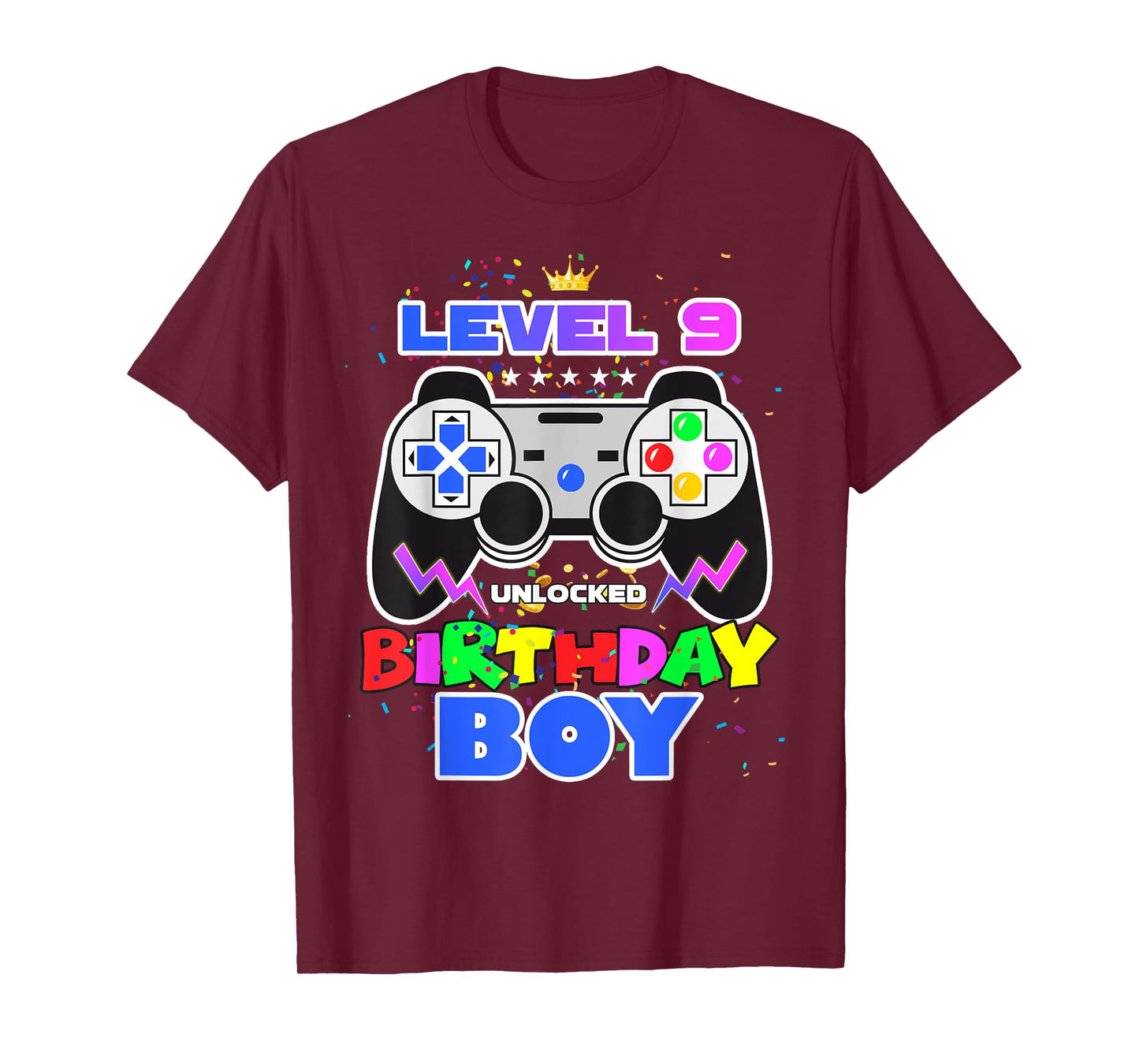 Level 9 Unlocked 9th Birthday Gamer Birthday Boy Video Game T-Shirt