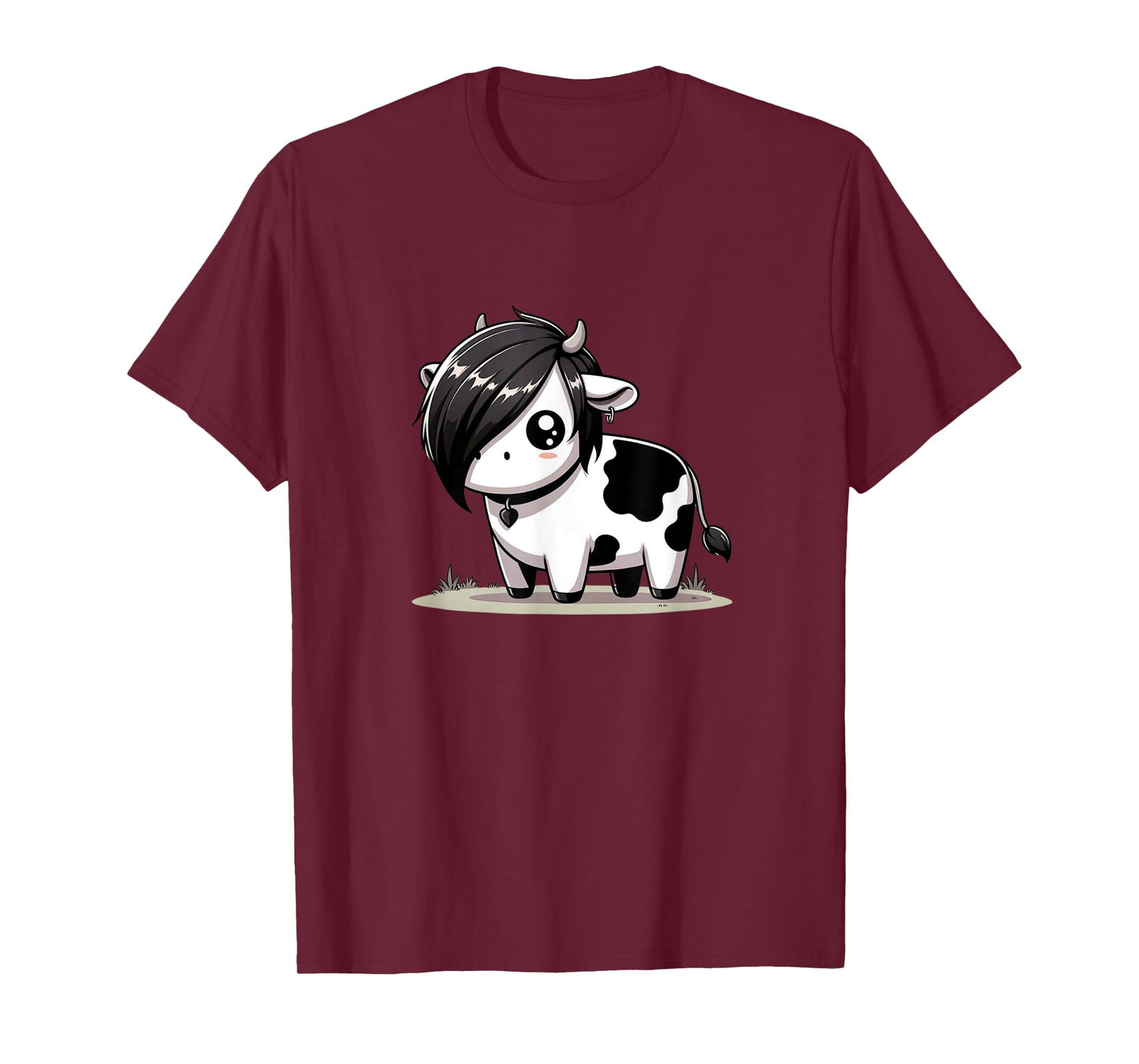 Kawaii Anime Emo Cow Kids Womens Mens T-Shirt