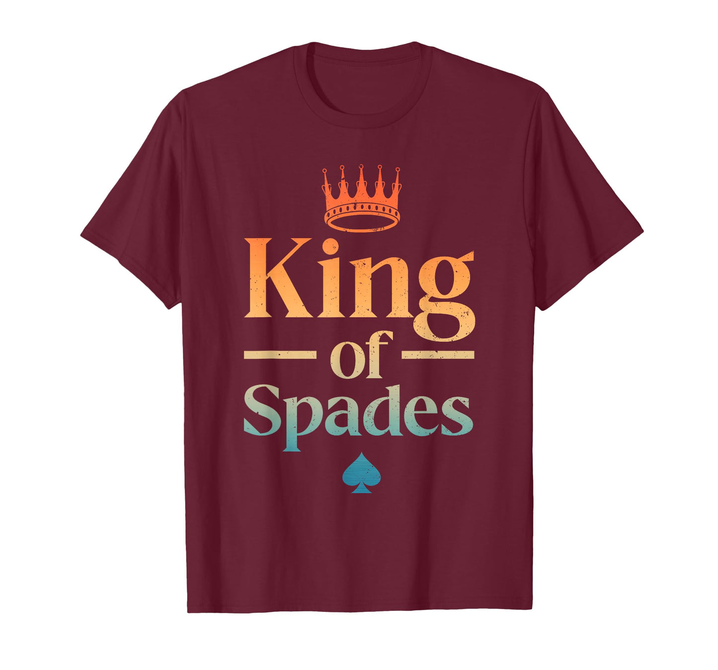 Cool King of Spades Art for Men Dad Card Game Spades Player T-Shirt