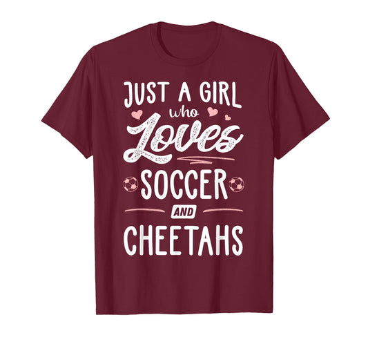 Just A Girl Who Loves Soccer And Cheetahs Gift Women T-Shirt