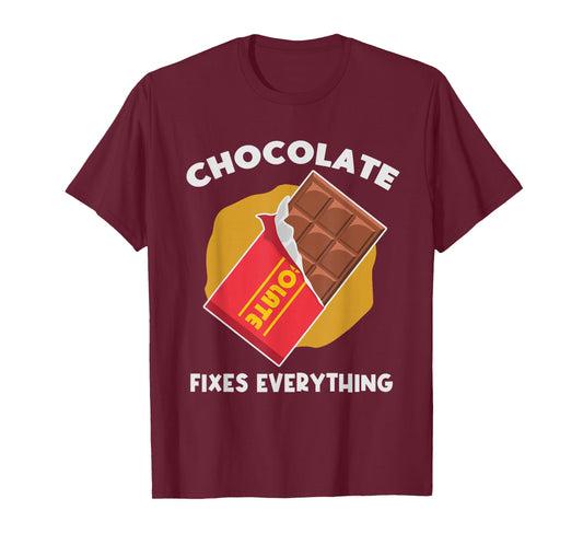 Chocolate Fixes Everything Chocolate Heartbeat Candy Bar T-Shirt