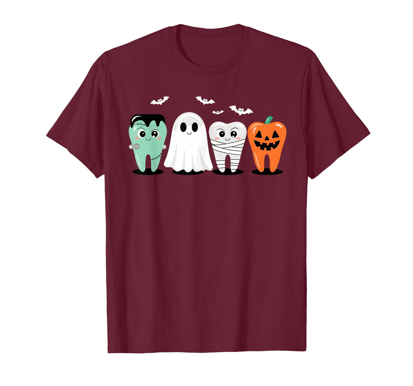 Cute Halloween Dental Tooth Characters Dentist Costume T-Shirt