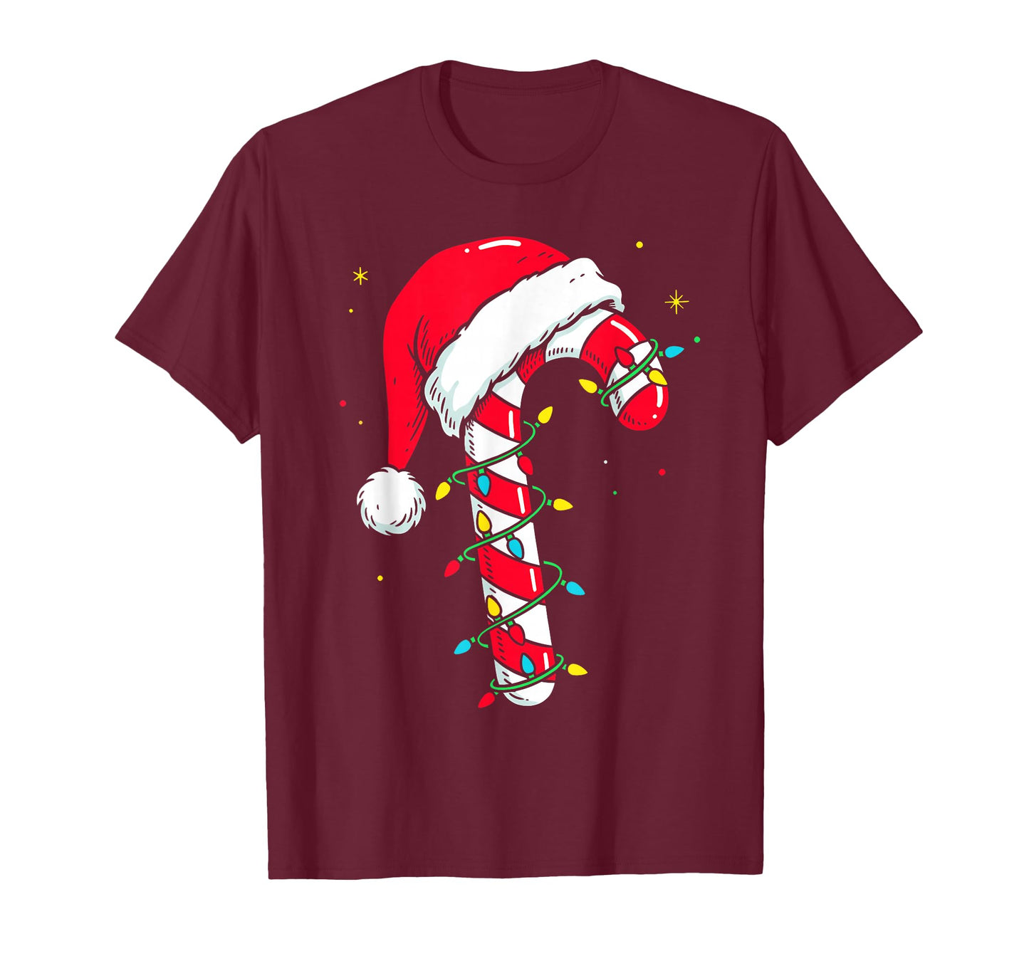 Candy Cane Christmas Shirt Santa Hat Family Matching Xmas T-Shirt