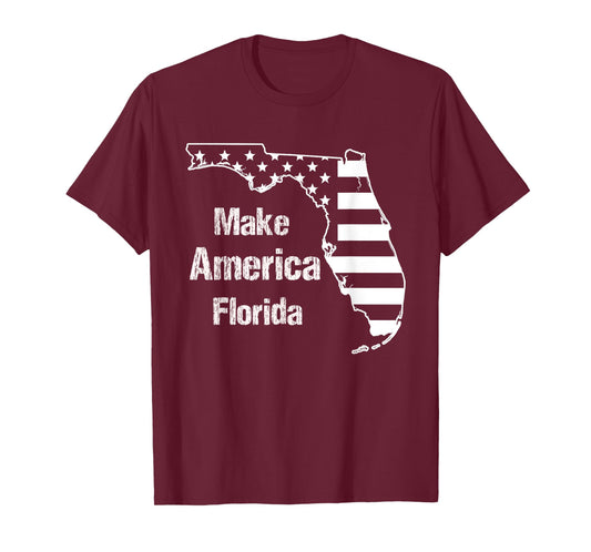 Funny Make America Florida American Flag Retro Vintage T-Shirt