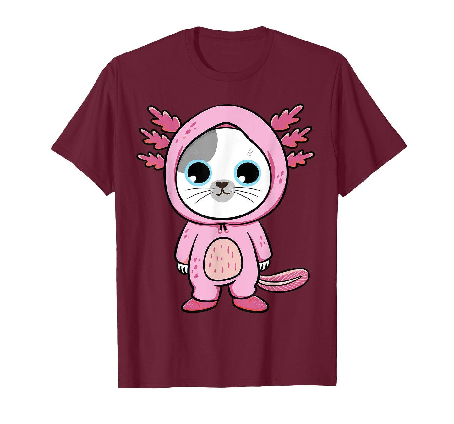 Kawaii Axolotl Cute Pink Cat Axolotl Fun Art For Boys & Girl T-Shirt