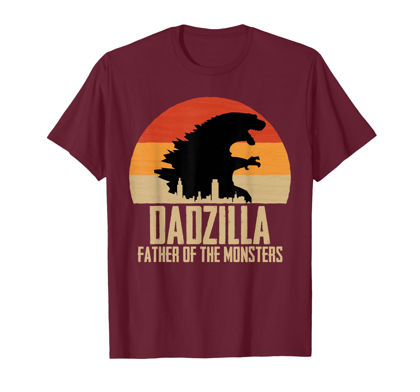 Dinosaur Dad Monsters Father's Day Dadzilla Dino Sunset T-Shirt