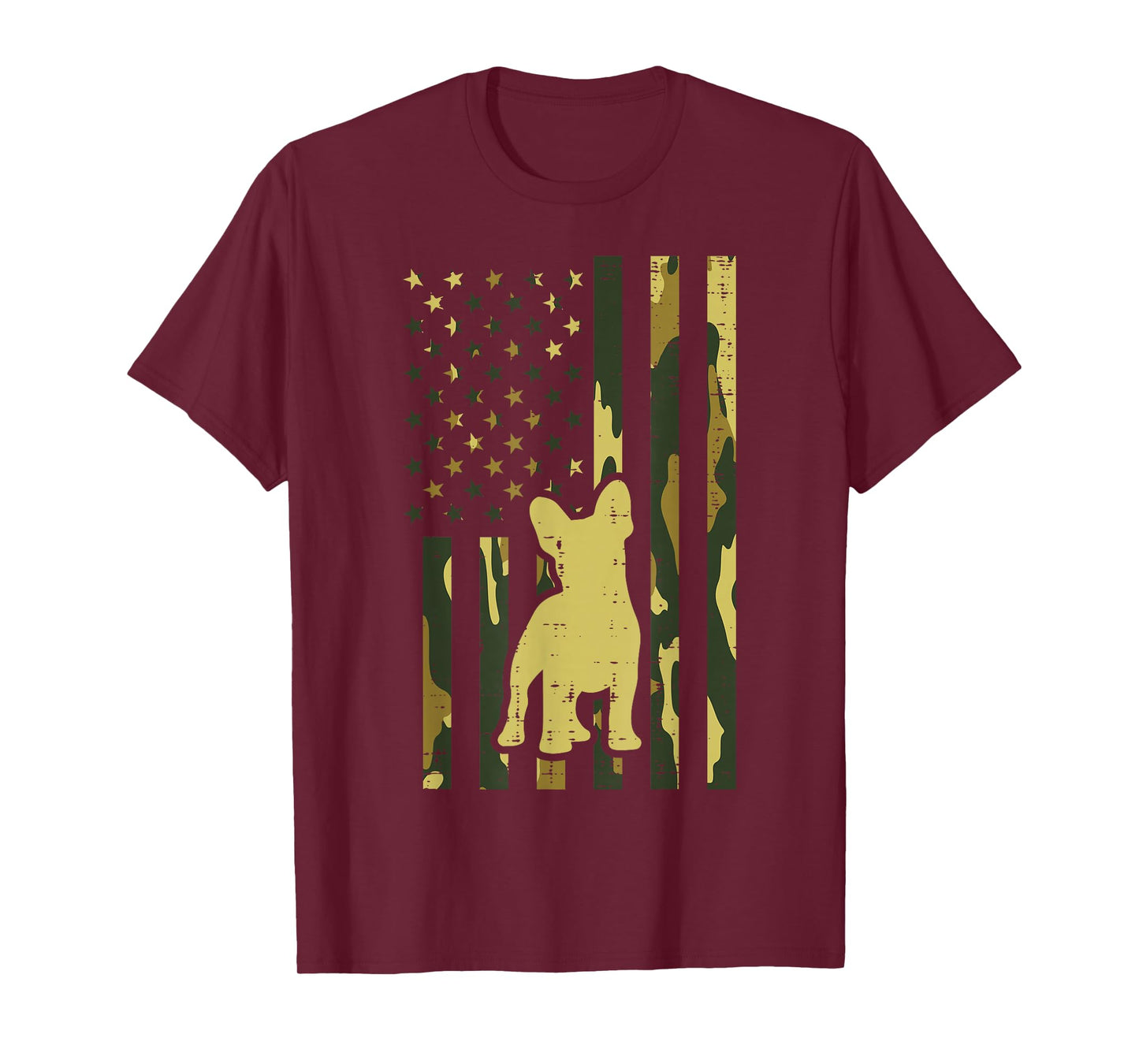 Camo US Flag French Bulldog Frenchie Patriot Dog Lover Gift T-Shirt