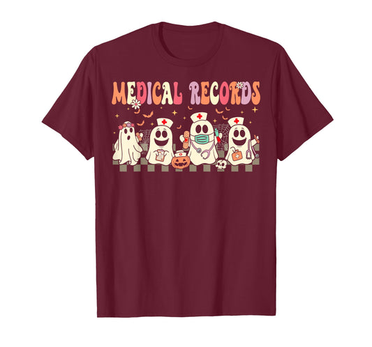 Medical Records Boo Crew Funny Medical Records Halloween T-Shirt