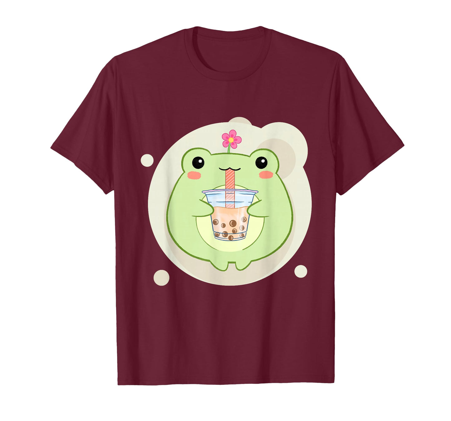 Cute Kawaii Frog Drinks Boba Bubble Tea Kawaii Aesthetic T-Shirt