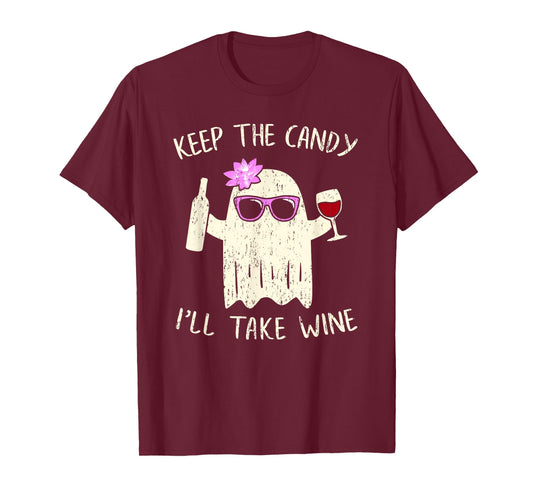 Keep the Candy Funny Halloween Shirt Ghost Costume Women T-Shirt