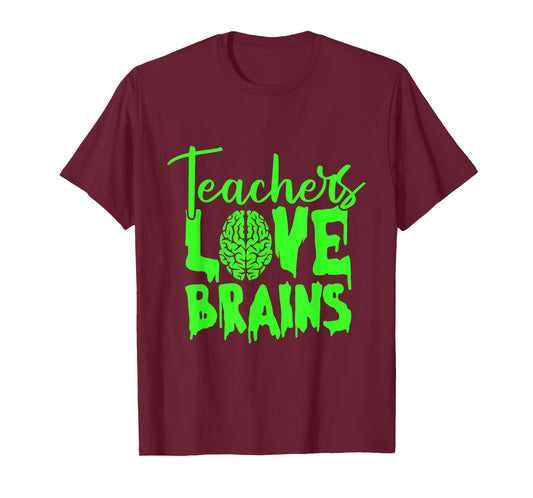 Teacher Love Brains Lazy Halloween Costume Funny Zombie Men Women Kids T-Shirt