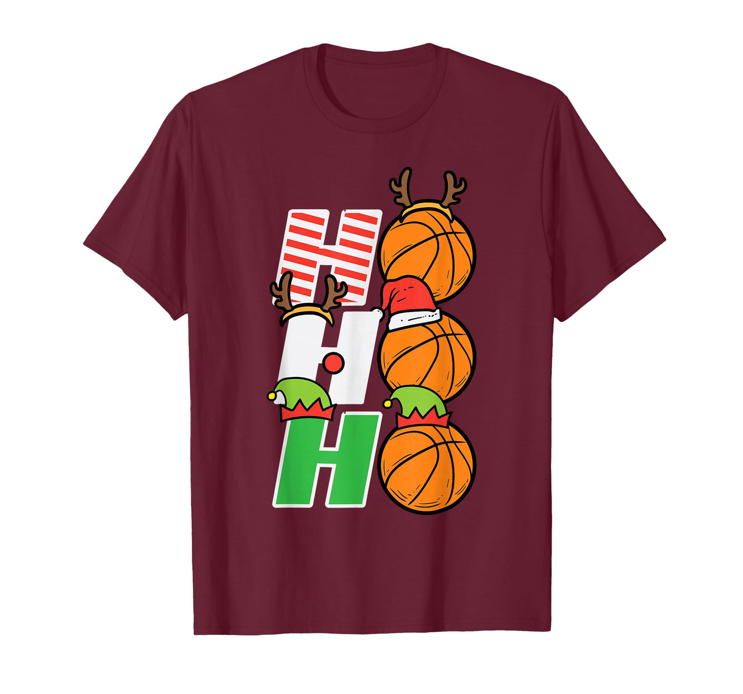 Christmas Basketball Ho Ho Ho Xmas Sports Men Boys Kids T-Shirt