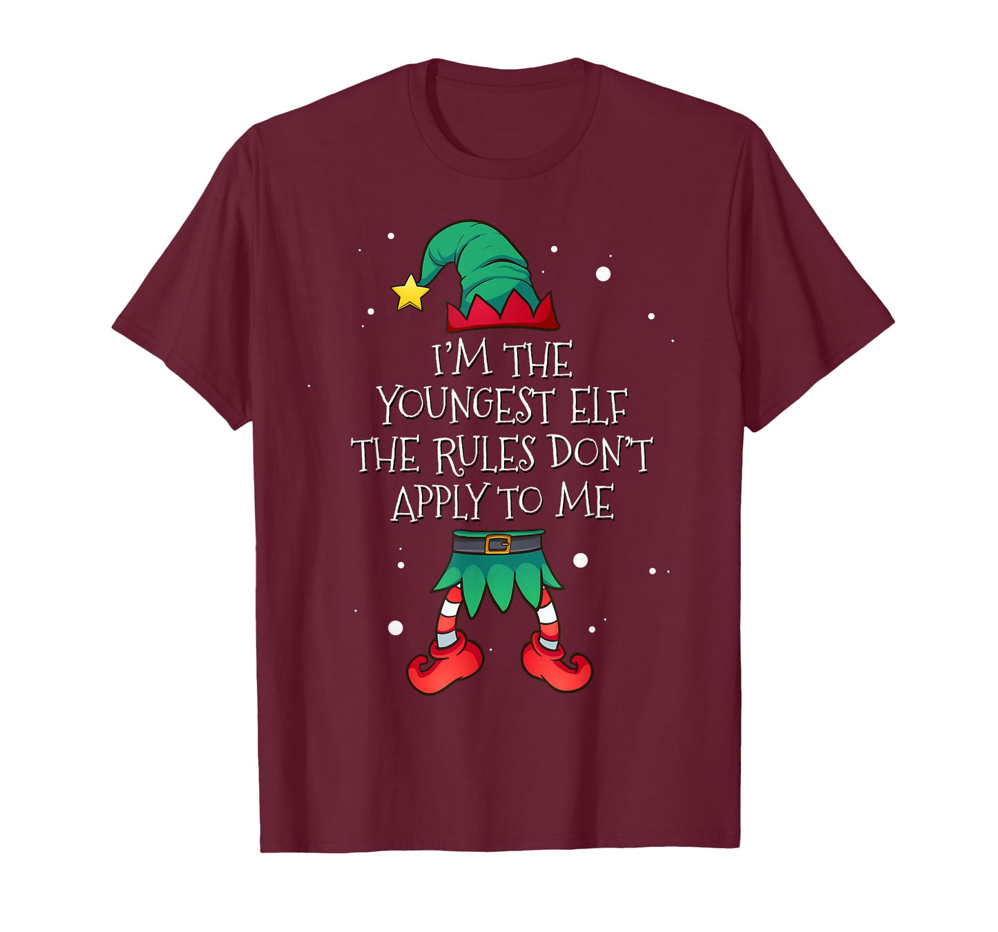 I'm The Youngest The Rules Don't Apply To Me Elf Christmas T-Shirt