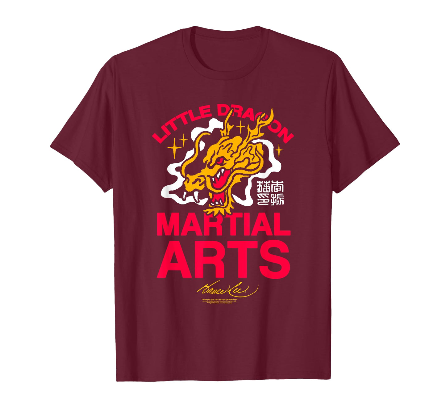Bruce Lee Vintage Little Dragon Martial Arts Logo T-Shirt