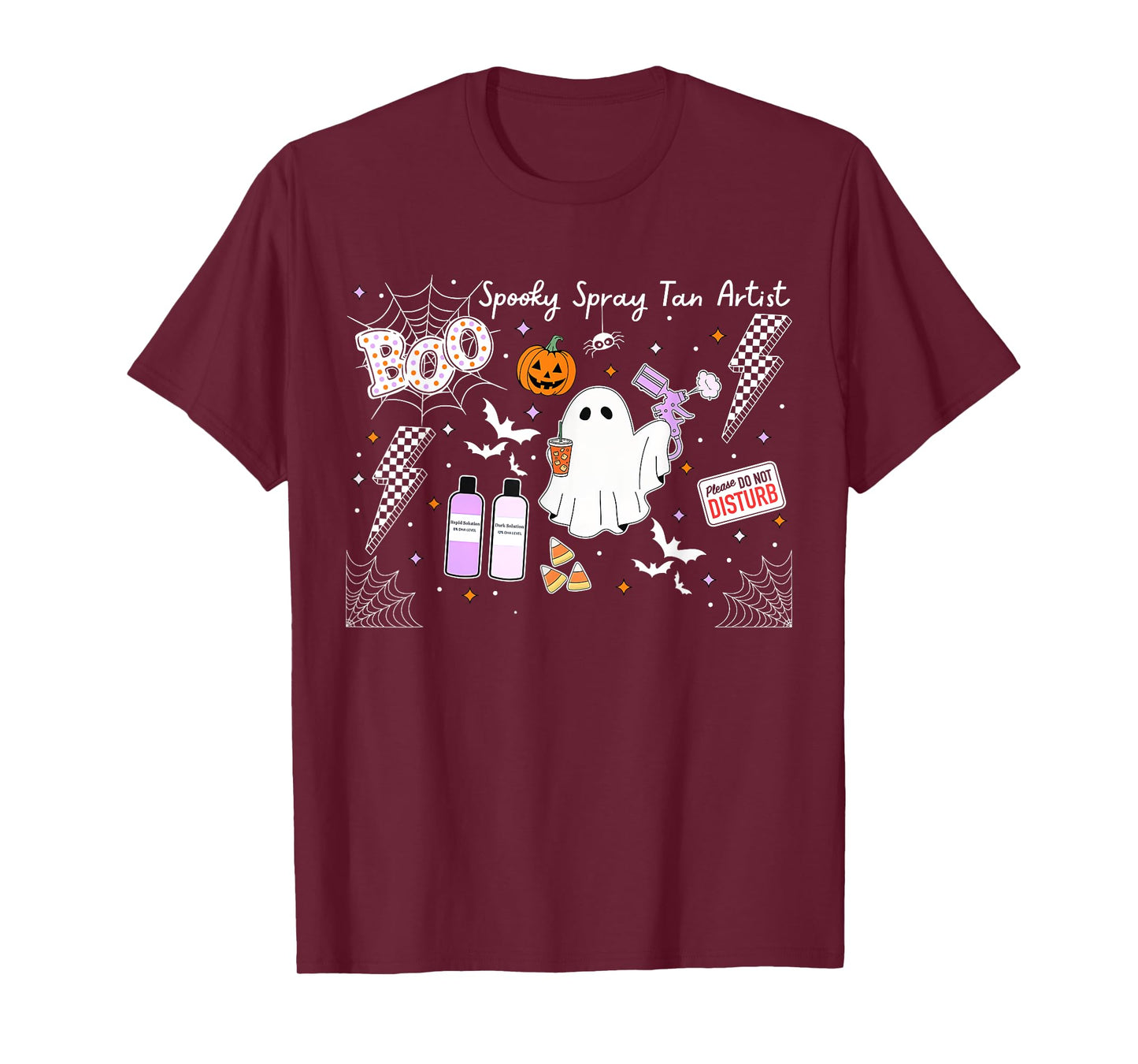 Spooky Spray Tan Artist Ghost Halloween Tanning Beauty Salon T-Shirt