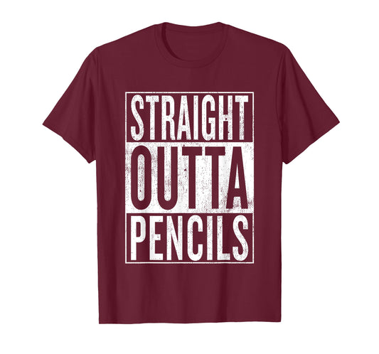 Straight Outta Pencils Vintage | Funny & Cool Teacher Shirt Men Women Girls Kids T-Shirt
