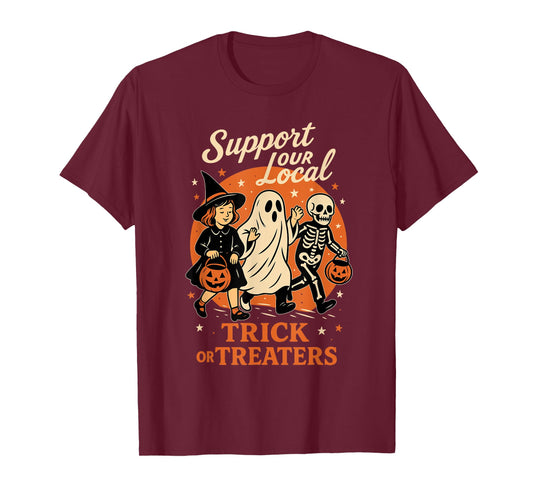 Retro Support Your Local Trick or Treaters Halloween Costume T-Shirt
