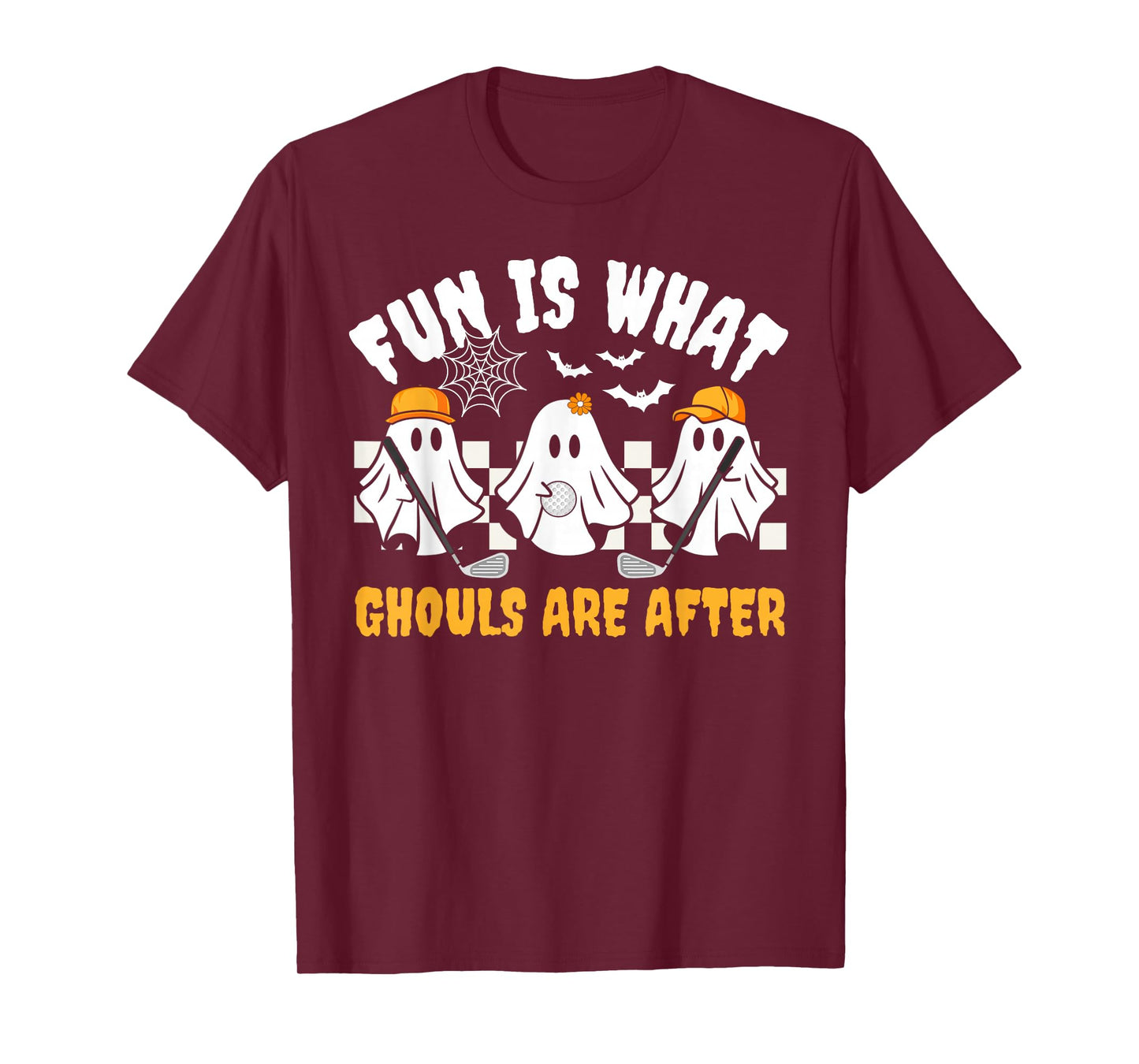 Ghost Golf Ball Player Funny Halloween Costume For Men Women T-Shirt