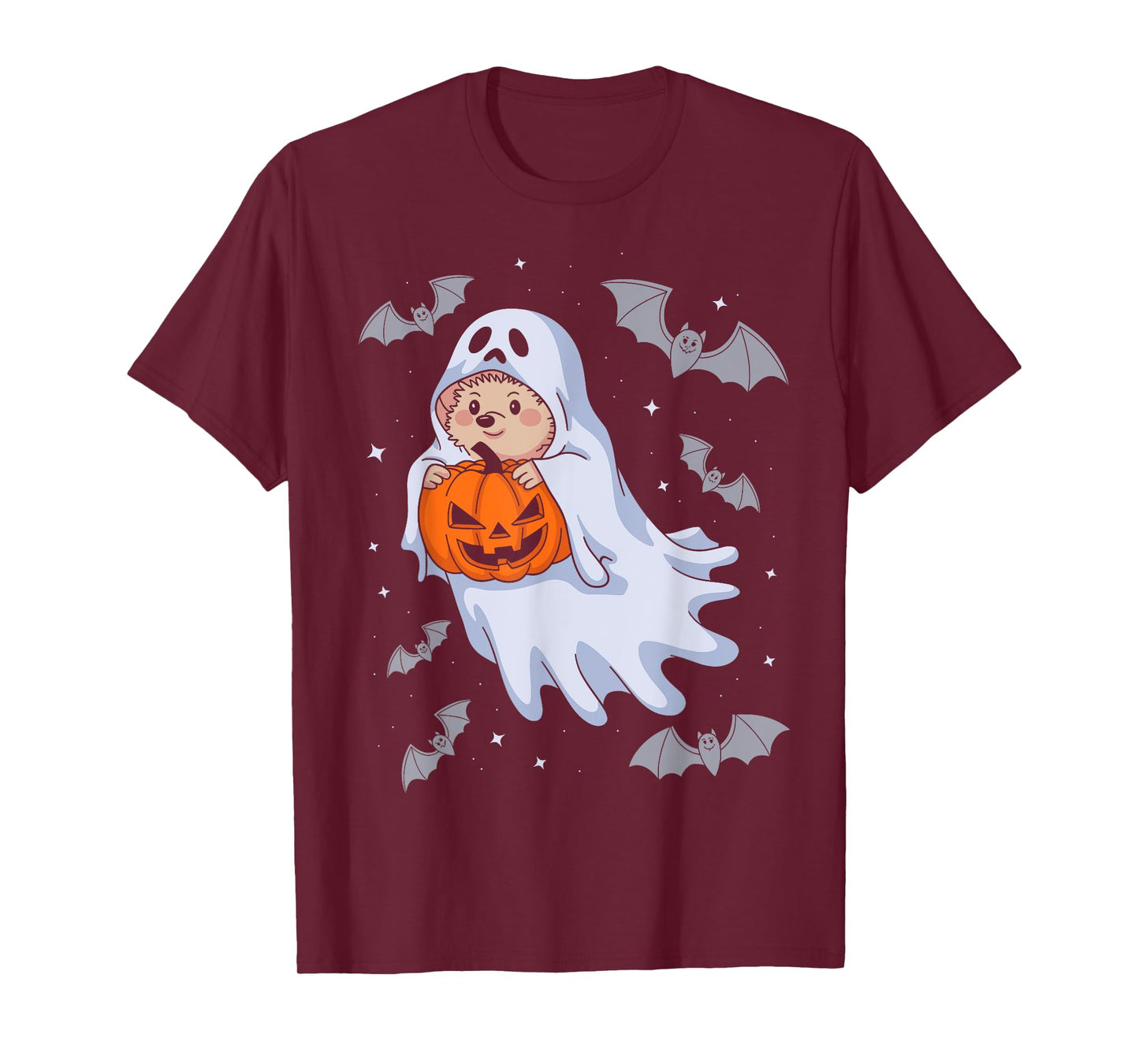 Funny Ghost Hedgehog Lovers Spooky Halloween Pumpkin Costume T-Shirt