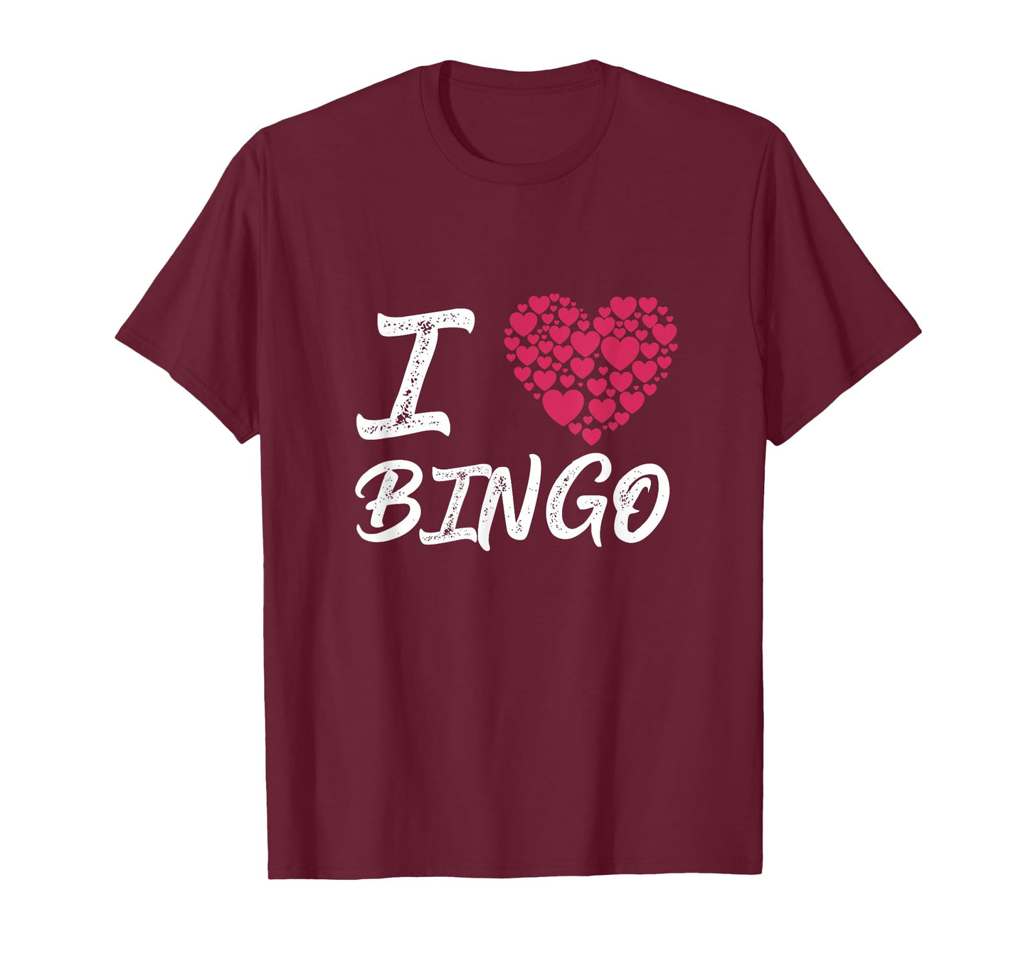 I Love Bingo Heart Player Gambling Lottery Game T-Shirt