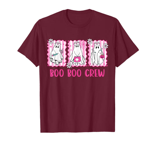 Preppy Boo Crew Night Shift Nurse Ghost Halloween Nursing T-Shirt