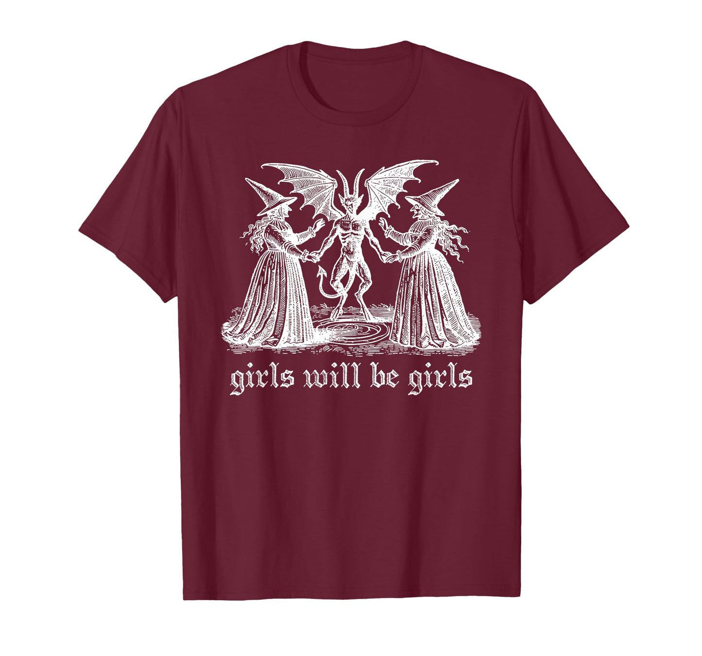 Witch Witches Halloween Girl Will Be Girls Spooky Devil T-Shirt
