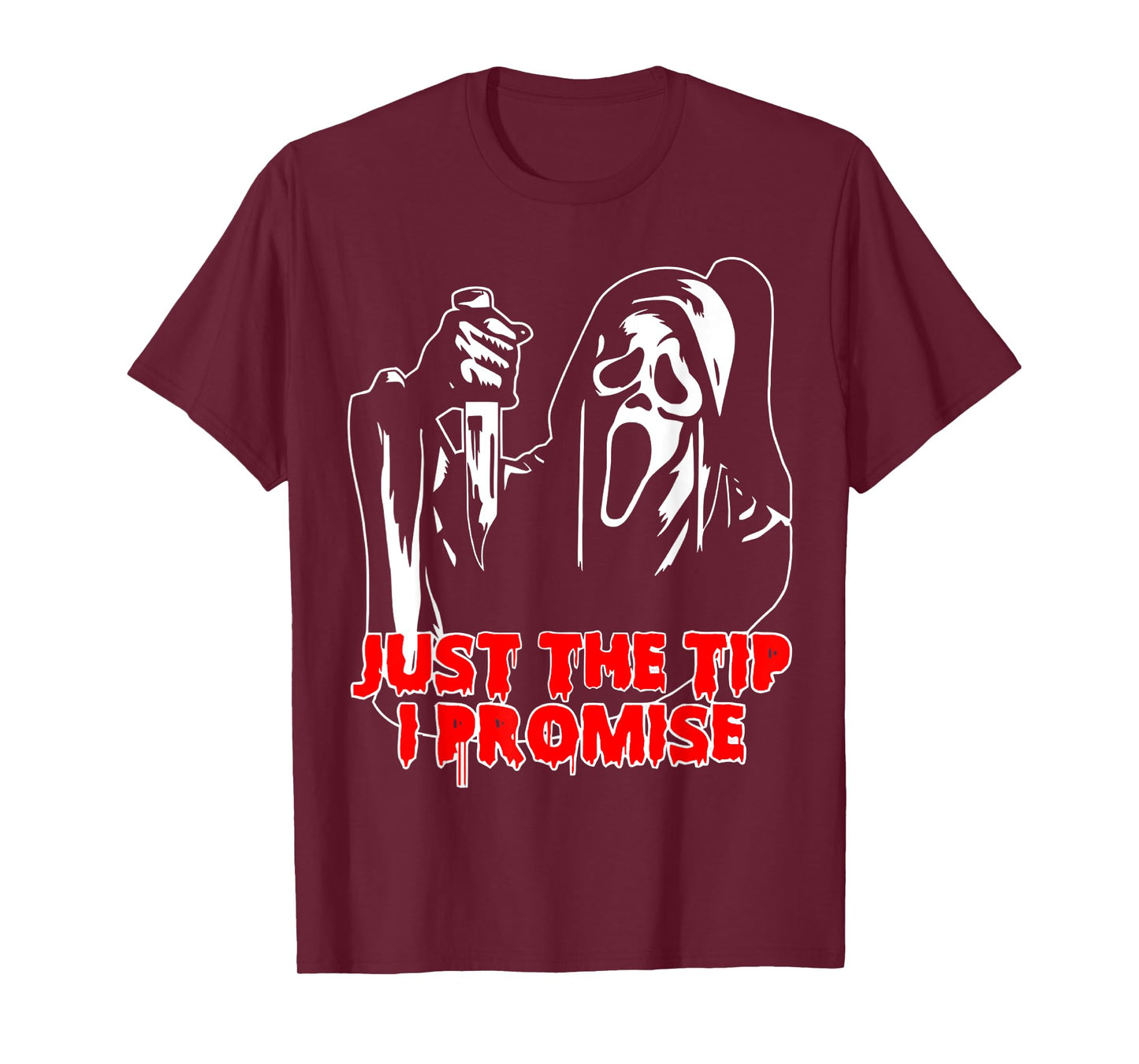 Men Just The Tip I Promise - Horror skeleton skull Halloween T-Shirt